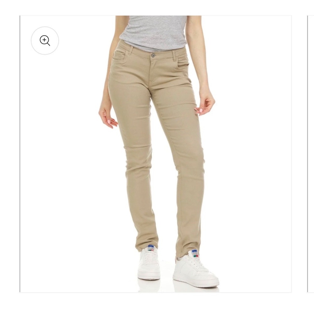 Galaxy by Harvic Girls Super Stretch Skinny Uniform Chino Pants Tan Size 14 NWT
